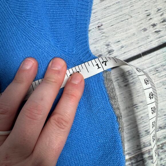 J.Crew Women’s 100% Cashmere Argyle Short-Sleeve Sweater Top Blue Gray Cream - Picture 4 of 5